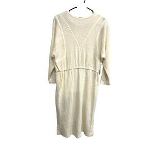 Vintage Yea Woan White Midi Dress With Button Cuffs